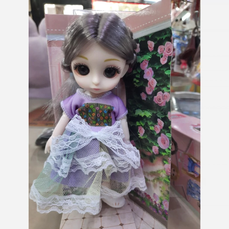 عروسک چشم تیله ای تک جعبه پانزده سانت
