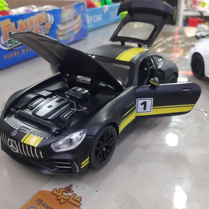 ماکت بنز amg gtعقب کش موزیکال و چراغدار ،دود زا