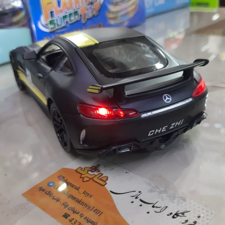 ماکت بنز amg gtعقب کش موزیکال و چراغدار ،دود زا